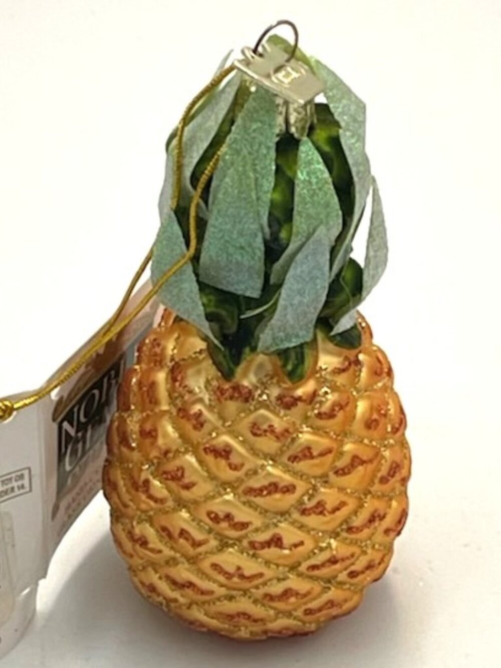 Kurt Adler Noble‎ Gems Hand Crafted Glass Pineapple Glitter Christmas Ornament